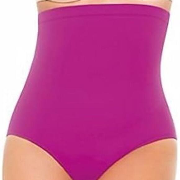 SPANX‎ High Rise Core Control Bikini Bottom in Berry Size 10 NWT - Picture 1 of 9